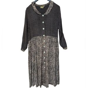 Banyan Tree Batiked Rayon Vintage Cottagecore Dress Size Large